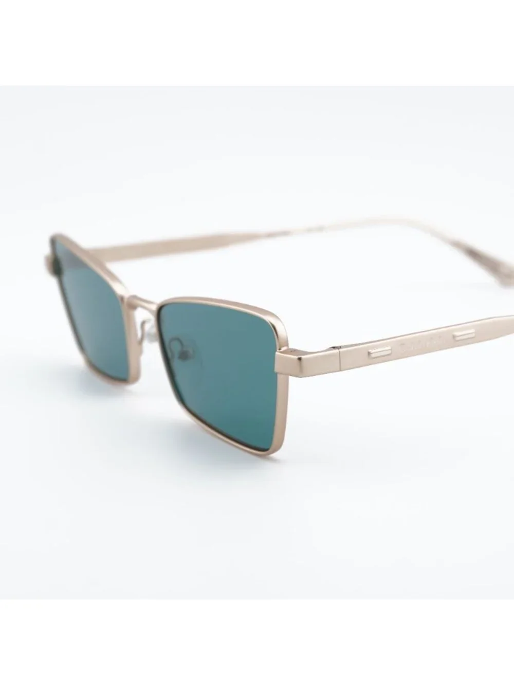 Calvin Klein CK24110S 716 Sunglasses Gold Butterfly Frame, Green Lenses